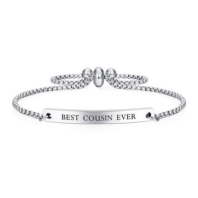 Best Cousin Ever Mantra Bracelet for Women Jewelry Adjustable Chain Friendship B