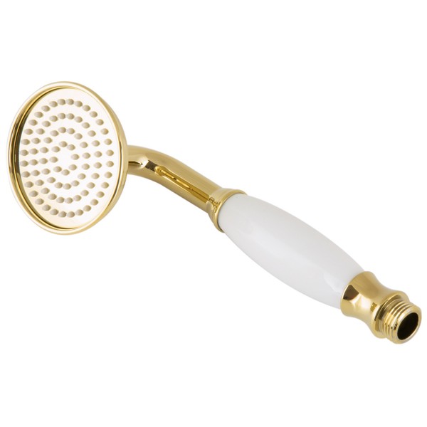 PaulGurkes Goldene Handbrause Retro Duschkopf Nostalgie Brausekopf Keramik Gold-image