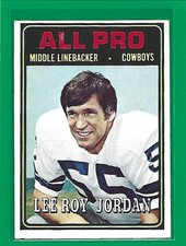 1974 Topps Football Lee Roy Jordan AP #138 Dallas Cowboys