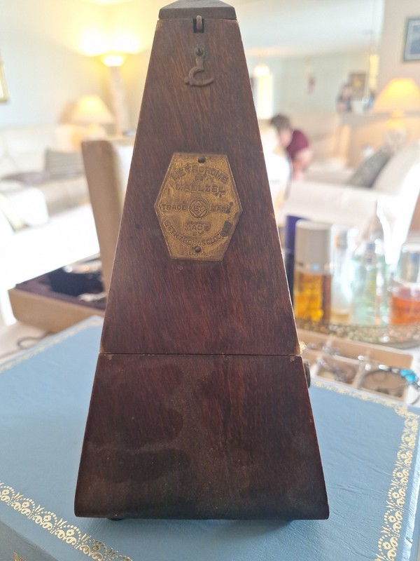 VINTAGE SETH THOMAS METRONOME DE MAELZEL WOOD WIND UP MUSIC TIMER MODEL E873-007