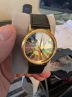 Vintage Lorus Seiko Disney Mickey Mouse Hologram Watch Gold Tone New Batte