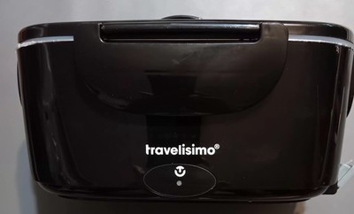 TRAVELISIMO Portable Electric Lunch Box 80W 3 in 1 Ultra Quick Food Warmer Black