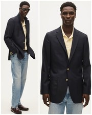 NWT J CREW Legacy Blazer Mens 42R Navy Blue Italian Wool Patch Pocket CL257