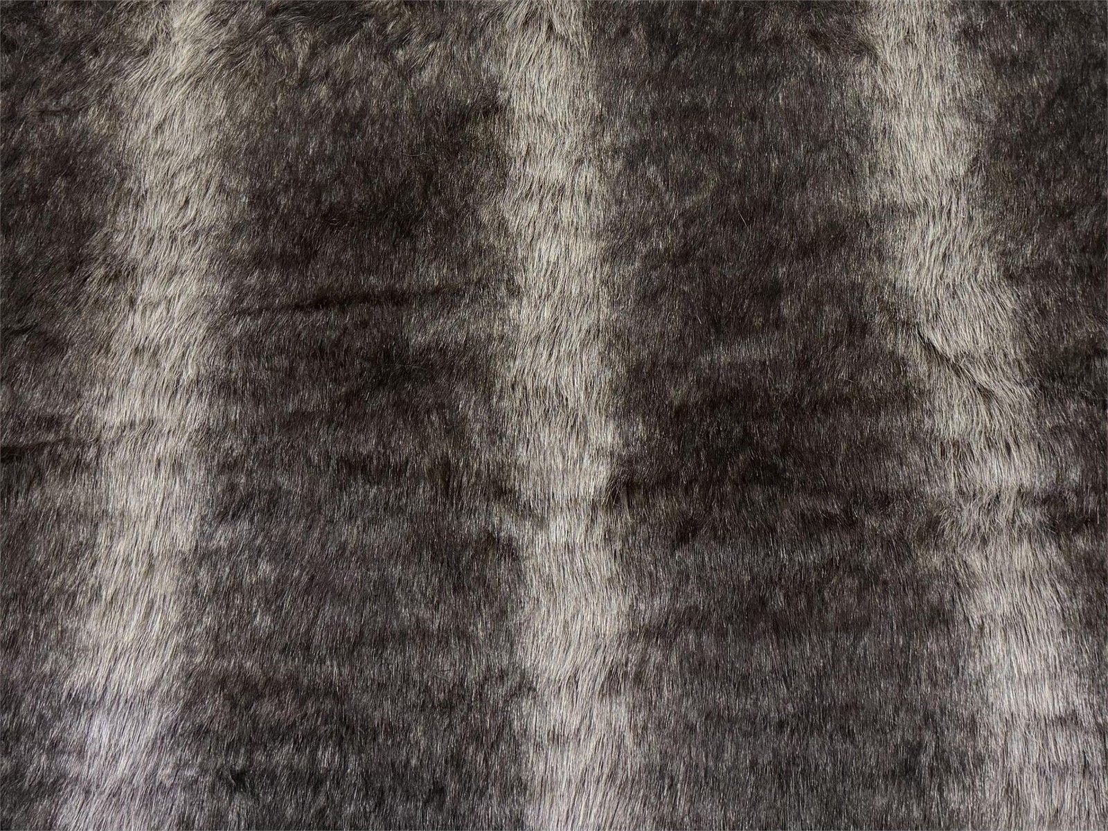 Tela De Pelo Sintético Super Lujo Gris Y Negro A Rayas WOLF