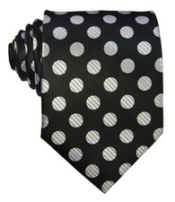 New Classic Men's Polka Dots Silk Tie Necktie Black