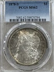 1878 S Morgan Silver Dollar PCGS MS 62 Toning