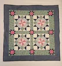Handmade Star And Pinwheel Wall Quilt