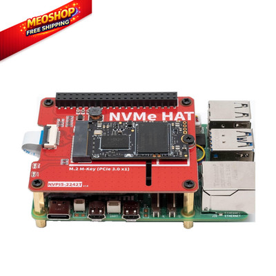 NVMe (M.2 M-Key 2230, 2242 PCIe Gen3) SSD HAT for Raspberry Pi 2242T, 2242T 