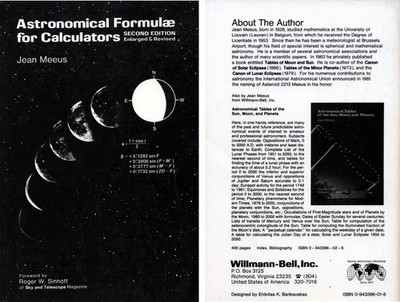 Jean Meeus - Astronomical Formulae for Calculators - Willman-Bell
