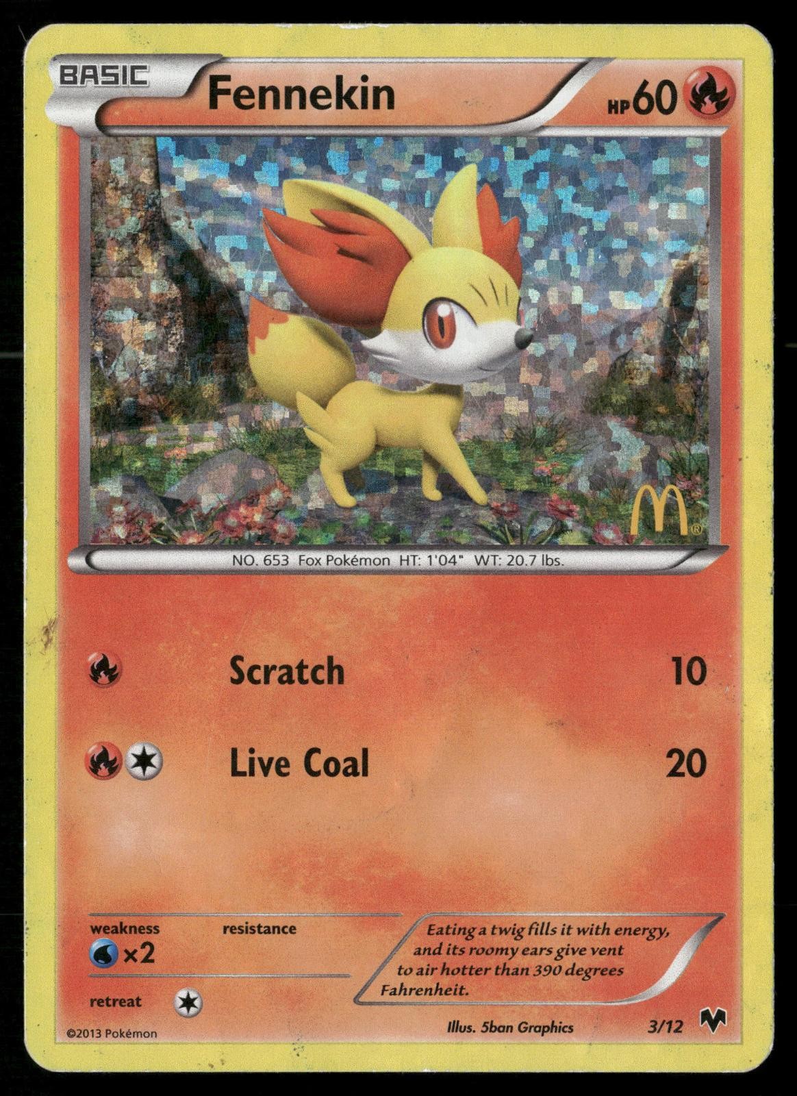 Fennekin 003/012 Holo Promo McDonald's Promos 2014 Pokemon Holo DMG