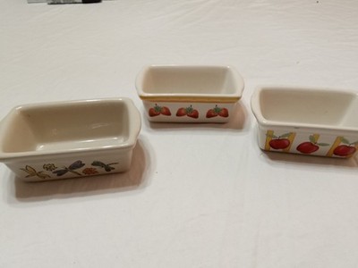Garden Ridge Mini Stoneware Loaf Pans/ butter Dishes 