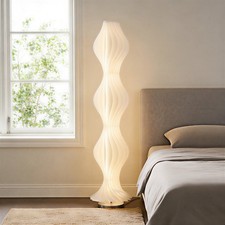 65" Modern Wavy LED Floor Lamp Dimmable Standing Light with Remote Control