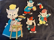 Vintage Dolly Toy Co 3 Little Kitten  Mama Cat Nursery Rhyme Mittens Wall Decor