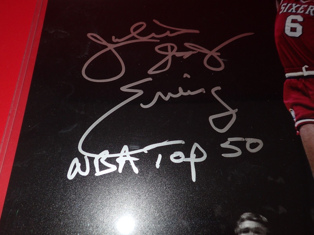 Julius Dr. J Erwing Signed 16 X 20 Photo W/ NBA TOP 50 JSA