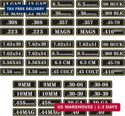 Aolamegs Ammo Can Vinyl Sticker Set Decal Label for Cans Cases Boxes .357 .223 .