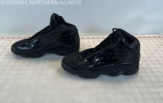 Children's Air Jordan 13 Retro Cap & Gown GS Black Patent Nubuck Sneaker Size 7Y