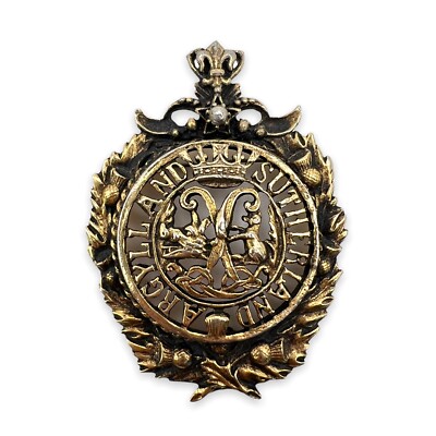Vintage Gold Tone CORO Brooch Argylland Sutherland Relica Uniform Cap Pin