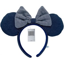 Disney Parks Cowboy Blue Mickey Minnie Mouse Ears Disneyland Bow Headband Gift