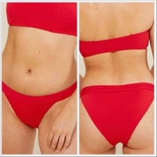 NWT Andie Swim The Banded Cheeky Flat Bottom Bikini Cherry Red Size Large L NEW