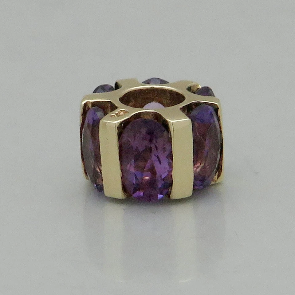 Anhänger Läufer mit Amethyst Besatz in 375/9K Gelbgold - Bild 4 von 4