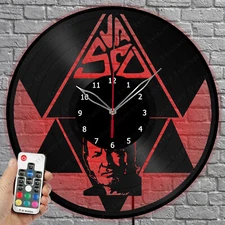 LED Vinyl Clock Vasco Rossi LED Light Vinyl Record Wall Clock Home Decor 1577