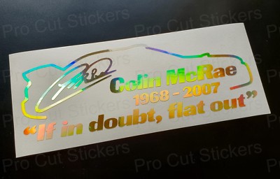 Colin McRae If in Doubt Memorial RIP Gold Hologramm Neo Chrom Auto Aufkleber Decal