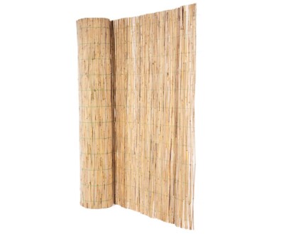 Schilfrohrmatte ''bambussi'' in 100/150/180/200cmx500cm mit grünem Draht verwebt