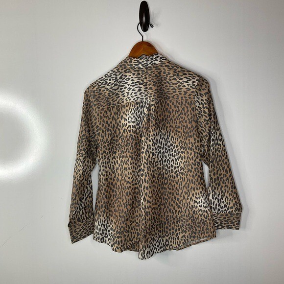 Chico’s Leopard Print Button Down Blouse Size Med… - image 2