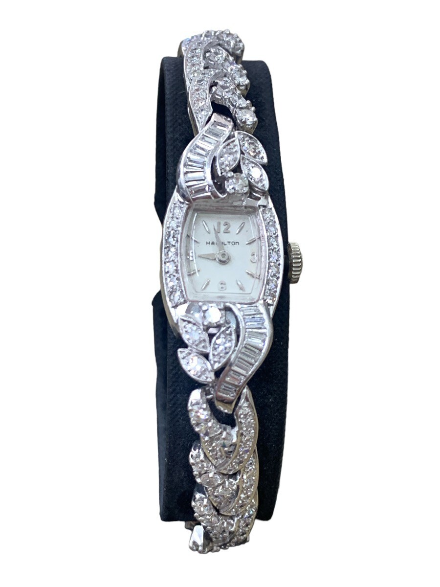 Hamilton Platinum 5.59 CTW Quartz Ladies Watch 10% Irid Plat