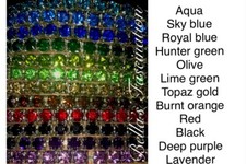 Rhinestone Row Bracelet Crystal ALL COLORS Silver Stretch Elastic Stackable