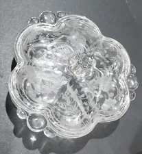 Vintage Duncan & Miller Canterbury Candy Relish Dish w/Lid "Indian Tree" Pattern