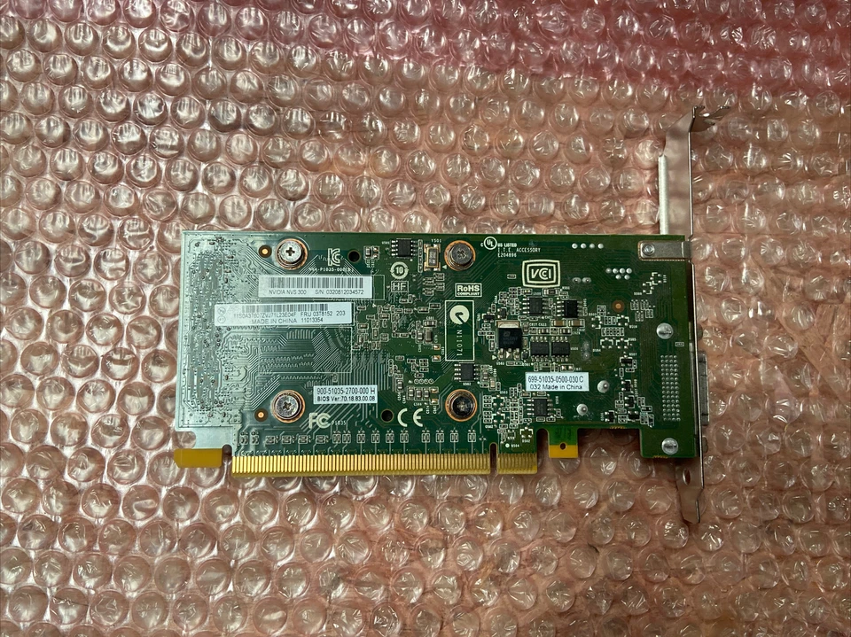 03T8152 LENOVO NVIDIA NVS 300 512MB GDDR3 SDRAM PCI-E 2.0 2 XDVI DUALHEAD FP - Image 4 of 4