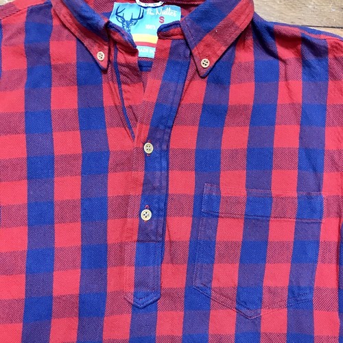 The Nutter Long Sleeve Blue Red Flannel Plaid Button Down Shirt Made USA Small - Picture 4 of 9
