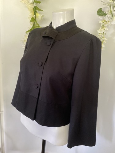 Behnaz Sarafpour for Target Women’s Black Cropped Jacket Size M Mandarin Collar - Picture 4 of 12