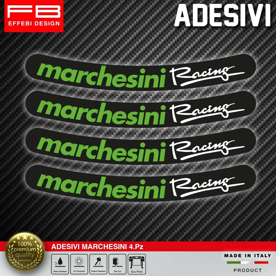 FB DESIGN Adesivi Stickers Kit Marchesini Forged Racing Wheels Cerchi Moto SBK Verde Kawa