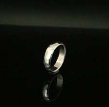 925 Sterling Wide Band Ring Handmade Hammered Classic Band Ring All Size SR550