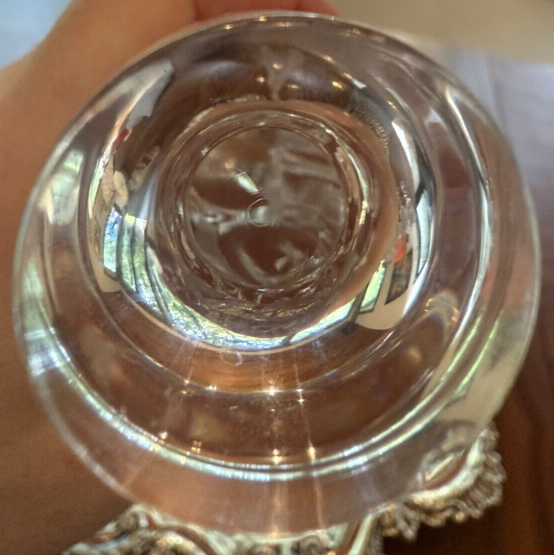 Vintage Daum France Crystal Signed Decanter w/ Flame Stopper, 11