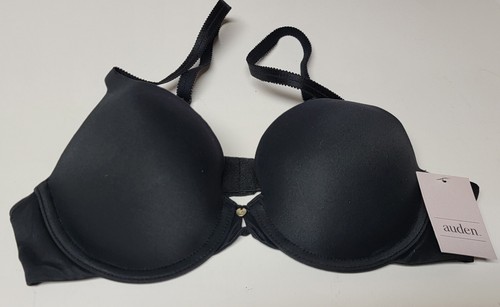 Neu Damen Gr. 34A leicht gefütterter Baumwoll Demi T-Shirt PUSH-UP BH - AUDEN schwarz - Bild 2 von 11