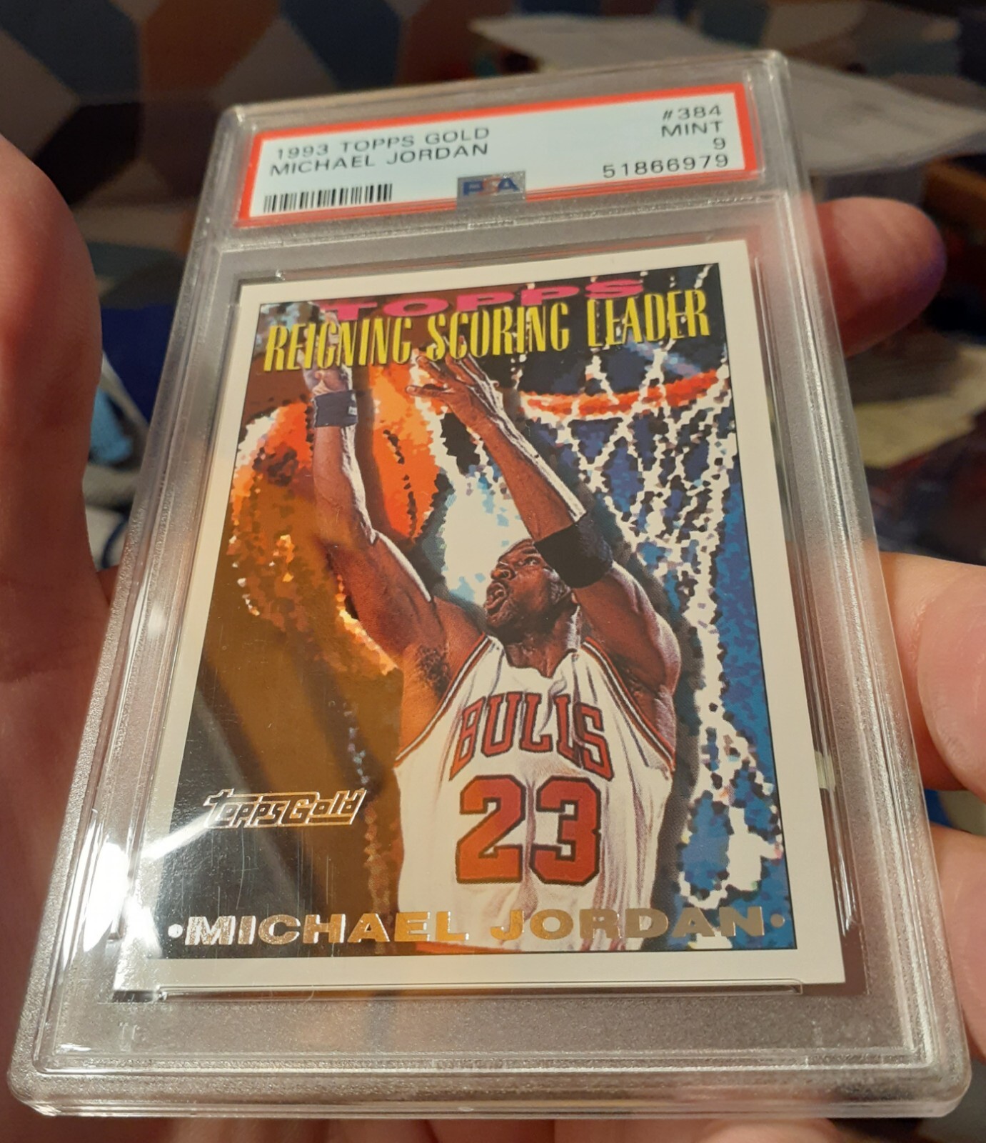 1993 Topps Gold 384 Michael Jordan Chicago Bulls PSA 9