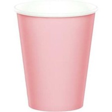 Pink 9oz Paper Hot/Cold Cups 24 Per Pack Tableware Decorations  Party Supplies