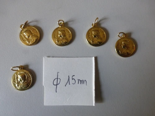 lot of 5 very nice medal Saint Joan of Arc in gold metal 15mm