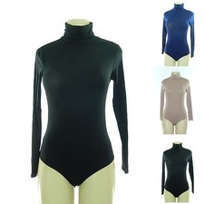 MADE IN USA COMFY SOFT STRETCHY LONG SLEEVE TURTLENECK BODYSUIT S M L