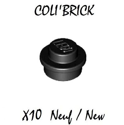 Noir / Black Lego 4073-10x Plaque / Plate 6141 30057 34823 NEUF Round 1x1