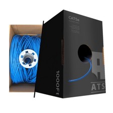 Bulk Cat 5e Plenum 1000ft 350 Mhz Cable Blue
