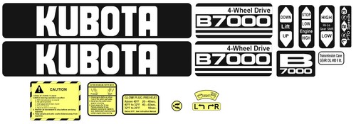 Kubota Compact Tractor Sticker Kit Decal Kit B6000 B6001 B6100 B7000 B7001 B7100 - Picture 8 of 9