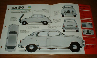 1963 SAAB 850 GT SPEC SHEET BROCHURE PHOTO INFO 850GT 63 56 60 65 70 75-80  