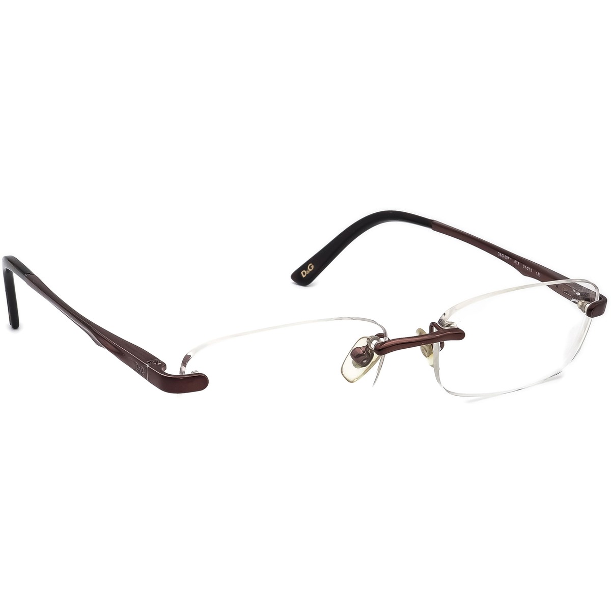 Dolce Gabbana Eyeglasses D&G 5071 012 Brown Rimless Metal Frame