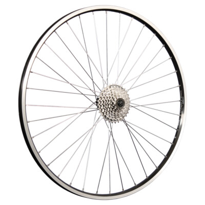 Laufrad 28 Zoll Hinterrad Hohlkammerfelge geöst 8 fach Shimano Zahnkranz schwarz