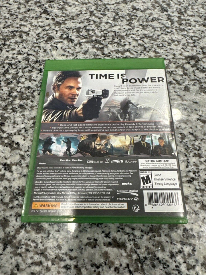 Quantum Break (Microsoft Xbox One, 2016) - CIB with Inserts - Image 2 of 4