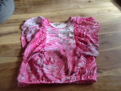 Amy`s Closet Bluse Gr. Xl -Uk 16 rosa-pink weiß top